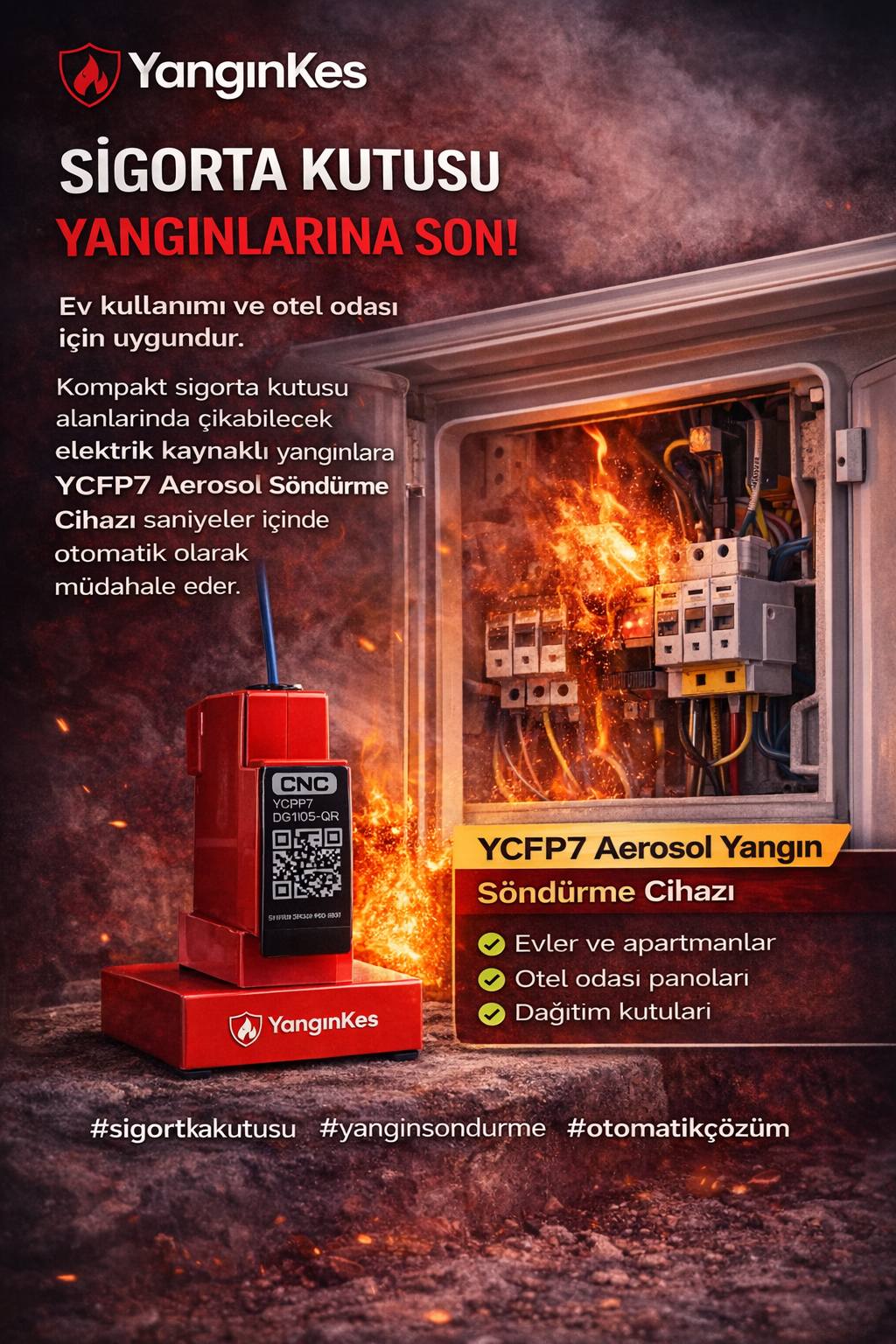 Sigorta kutusu yangın söndürme çözümü